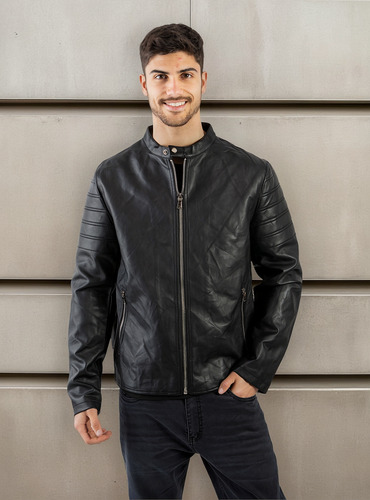 Campera Chaqueta Cuero Ecológico Hombre Básica Importada Yd