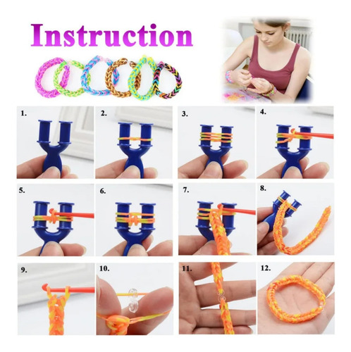 Kit De 1500 Piezas Para Hacer Pulseras Con Bandas Elásticas