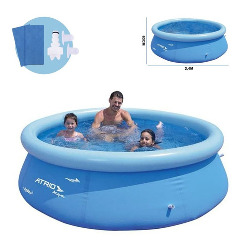 Piscina Inflável redonda Atrio ES304 de 2.4m x 0.63m 2500L azul caixa