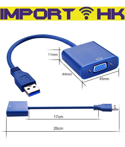 Imagen 4 de 7 de Adaptador Convertiror Usb 3.0 A Vga Pc Laptop Proyector