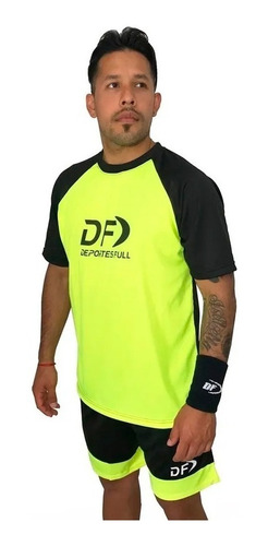 Remera Hombre + Short Conjunto Df Padel Tenis Talle Especial