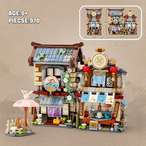 Qlt Chinese Street View Story Store Mini Building Blocks, Mo