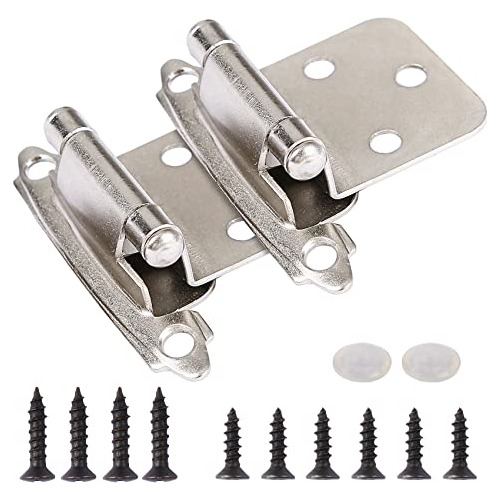 20 Pack Cabinets Hinges Brushed Nickel 1/2  Overlay Sat...