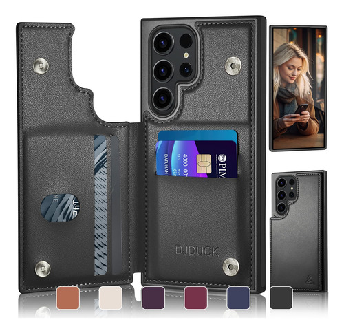 Funda Para Galaxy S23 Ultra 5g Negro Piel -3