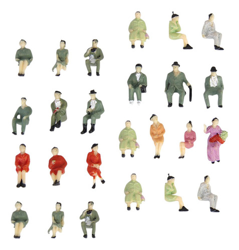 25 Figuras Ho Escala 1:87, Pasajeros De Train Park Sentarse