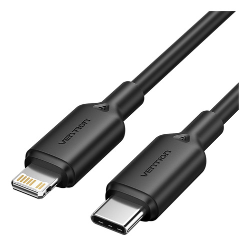 Cable Usb C Para Lightning Y iPhone Carga Rapida 2m Vention Color Negro