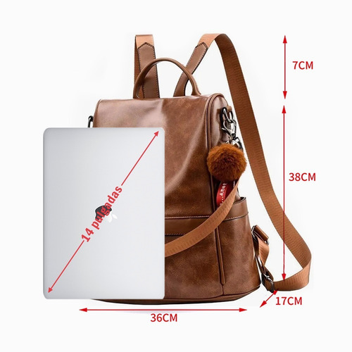 Imagen 4 de 7 de Mochila Mujer Moda Impermeable Antirrobo Bolsa Para Mujer