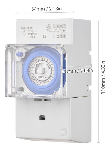 Js Interruptor Temporizador Mecánico De 24 Horas, Dc, 12 V,