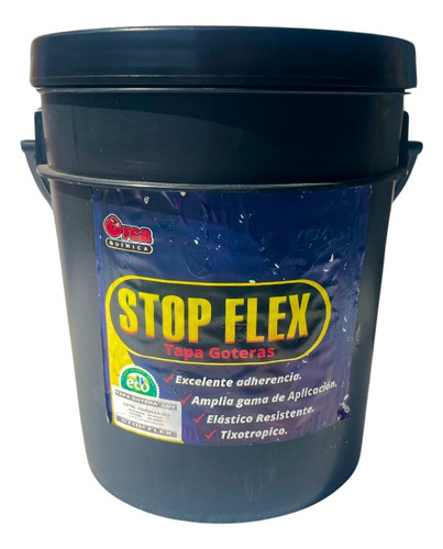 Stop Flex Masilla Tapa Goteras Impermeabilizante Gris Cuñete