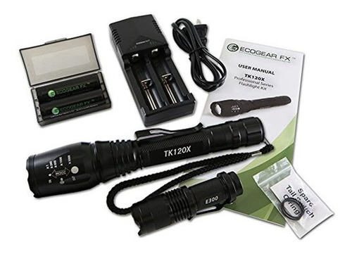 Kit Completo De Linterna Tactica Led Ecogear Fx Tk120x  5 M