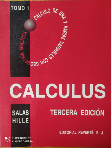 Calculus / Salas Hille  Tomo 1. 3ra Edición