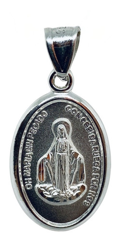 Medalla Virgen Milagrosa Grande Bisel (deperlá Plata)