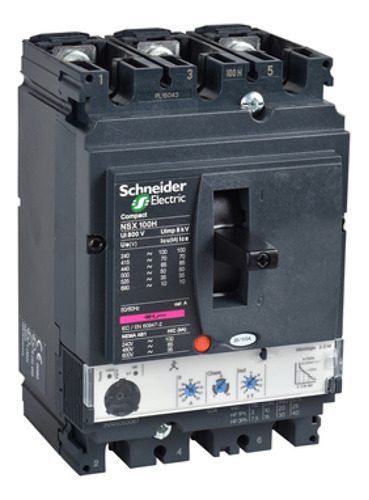 Breaker 3x40 Reg 18-40a  Schneider Electric Nsx100h Lv429792