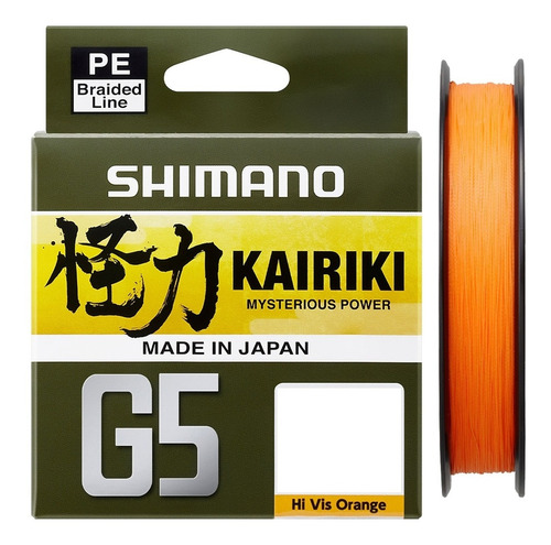 Multifilamento Shimano Kairiki G5 28 Lb 0.23mm 150mt Naranja