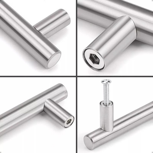 Kit 2 Puxadores Móveis Haste Redonda Inox 128mm - Compra Segura Ekom