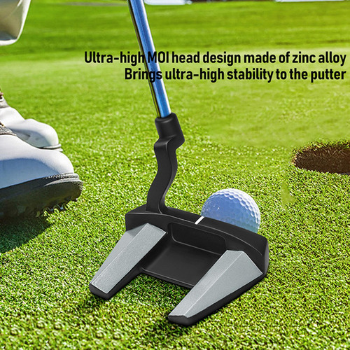 Taco De Golfe Mallet Putter Mão Direita Com Headcover Cinza