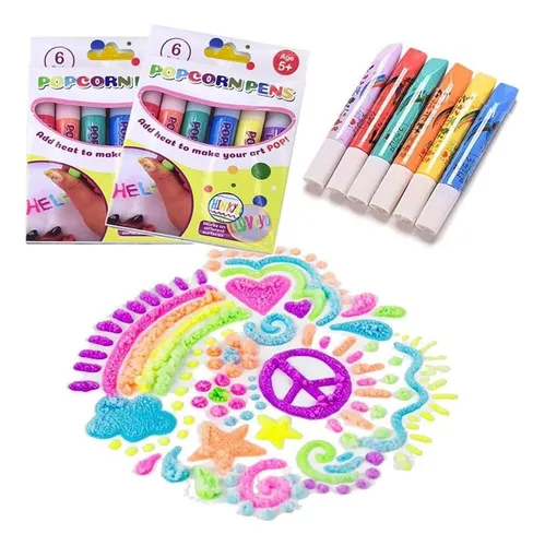 12pcs Diy Bubble Popcorn Puffy Bubble Pen Puf Drawing Pens