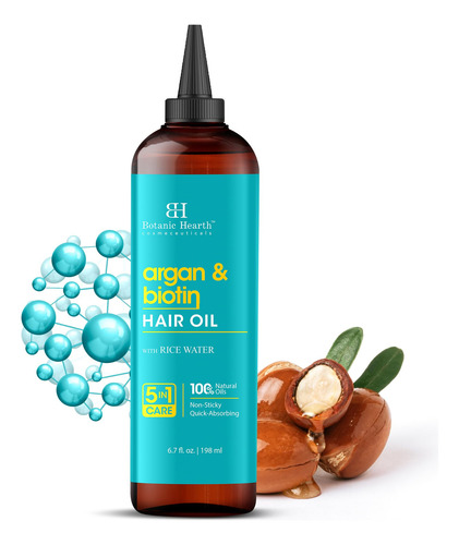 Aceite Capilar Botanic Hearth, Argán Y Biotina, 200 Ml, Fort