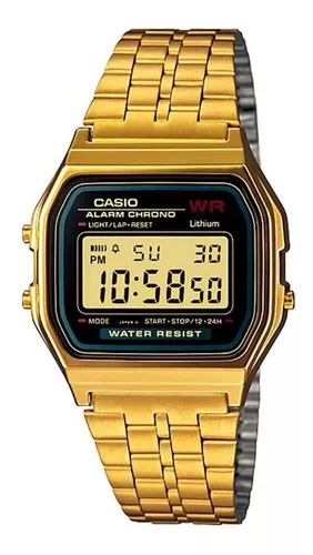 Reloj Casio A-178wga-1a Hombre Vintage Digital Dorado Alarma Cronometro  Fecha