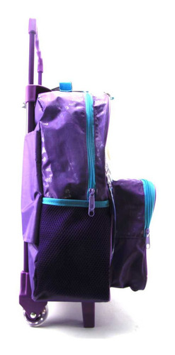 Imagem 3 de 10 de Mochila De Rodinha Frozen Lancheira E Estojo Dermiwil 37391