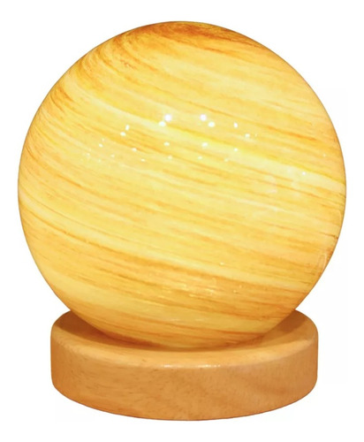 Lámpara Genérico Planeta Madera/vidrio 12cm