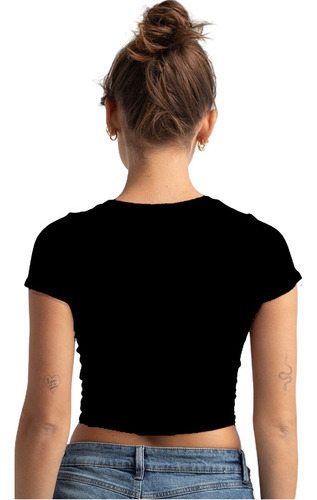 Blusa Crop Top Corta Ajustada Mujer