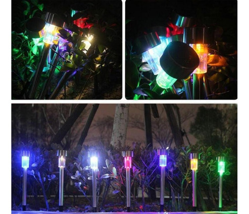 Imagen 2 de 6 de Estaca Solar De Jardín Luz Led Blanca Fría Pincho Farol