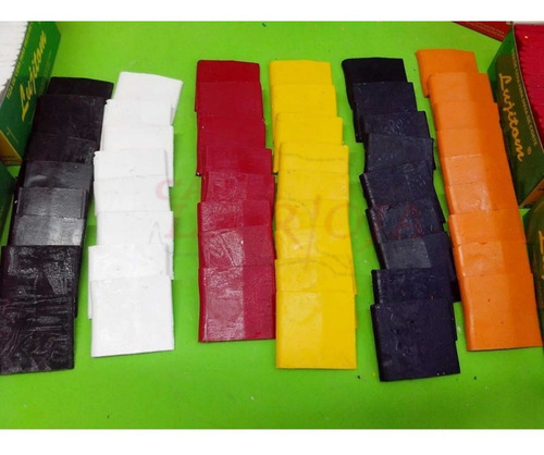 Imagen 2 de 2 de Tiza De Cera Y Plastica Sastre Para Marcar Tela Caja X 25 Un