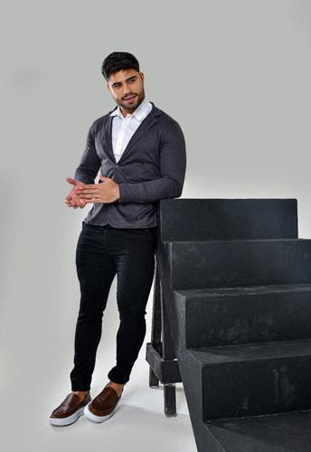 Blazer Masculino Slim Fit Com Elastano