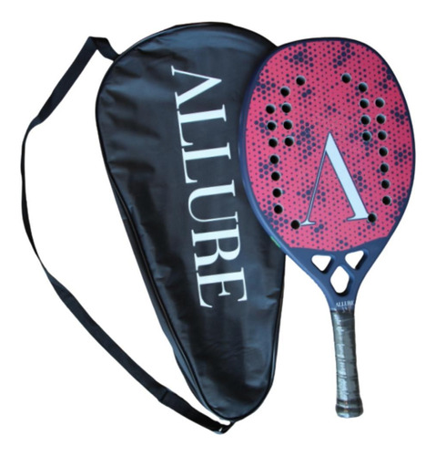 Raquete Beach Tennis Kevlar Pro 26 Furos Vermelha - Allure