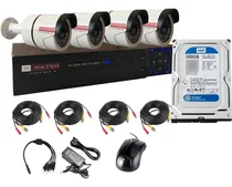 Comprar Camara Seguridad Kit 4 Fullhd Disco 500g Matko Seguridad Color Blanco\u002Fnegro