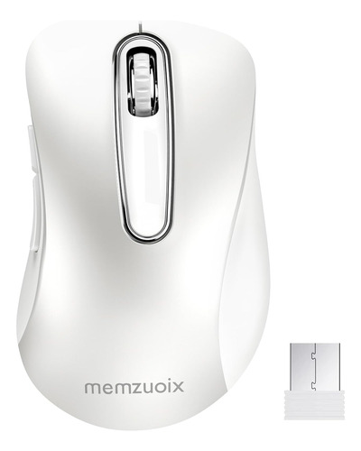 Mouse Memzuoix 2.4 G, Inalámbrico Blanco