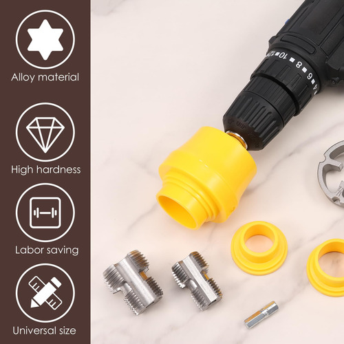 Herramienta Para Roscas De Pvc Taladro Eléctrico 3 Troqueles Amarillo