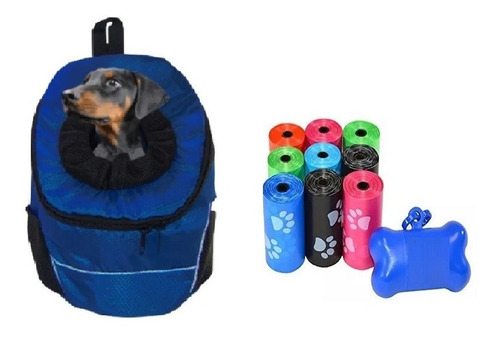 Mochila Tipo Morral + 300 Bolsas + Dipensador Para Mascotas