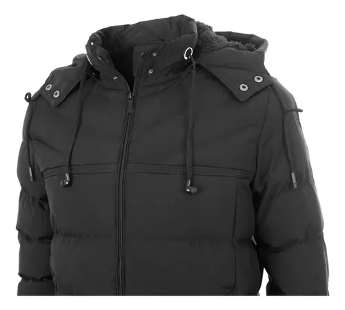 Campera Parka Hombre Capucha Abrigo Bolsillos Invierno