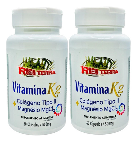 Kit 2 Vitamina K2 + Colágeno Tipo 2 + Magnesium 60 Cáps