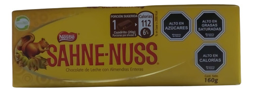 Chocolate Sahne Nuss Con Almendras De Nestlé (barra 160 Gr)