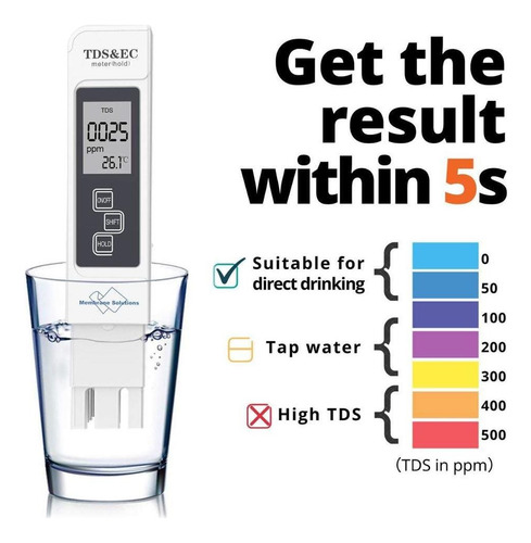 Medidor De Ph Tds Ec Lcd Pureza Del Agua Ppm Filtro Hidropón