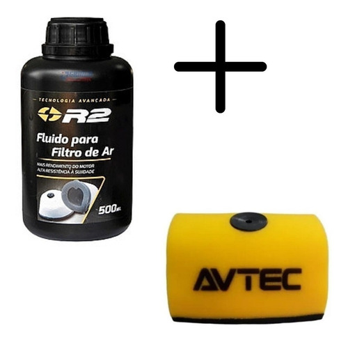 Oleo Para Filtro Ar R2 500ml + Filtro Ar Crf250f Avtec