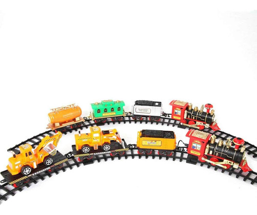 Tren De Juguete Motorizado A Batería Rieles Accesorios Lupto Color Verde Personaje NA