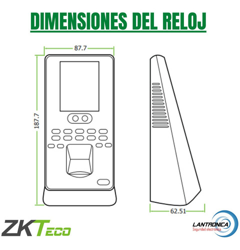 Imagen 6 de 10 de Combo Control Acceso Personal Reloj Multibio800id Zkteco