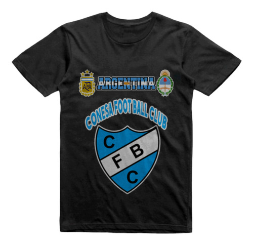 Remera Algodon Negra Conesa Foot Ball Club