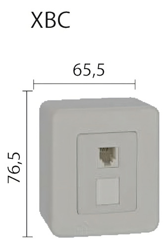 Conjunto 2 Tomada Externa 2pinos + 1terra 10a 250v Linha Xbc Cor Branco