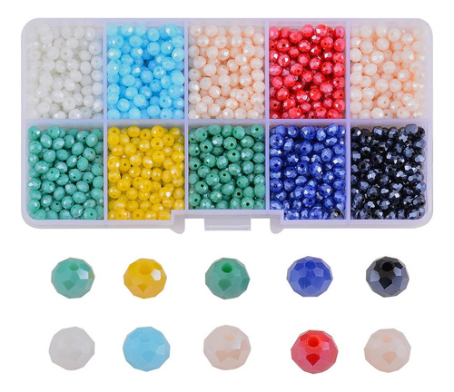 Perlas Facetadas De Cristal Ornaland, 2000 Unidades, 4 Mm