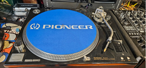 Pioneer Logo Omega Blanco Fondo Azul Paño Slipmat Latex