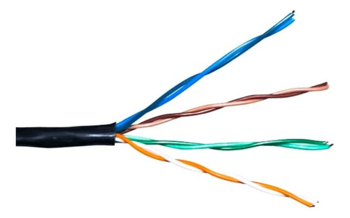 Cabo Utp Trançado 8 Vias 100m Preto