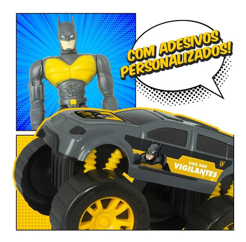 Imagem 3 de 5 de Conjunto Boneco Articulado + Carrinho Vigilante Negro Menino