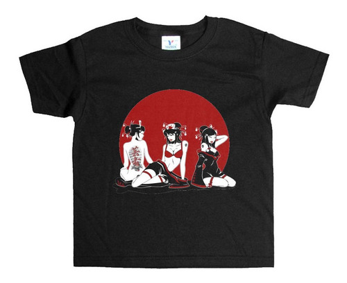 Remera Negra Niños Pinup R63