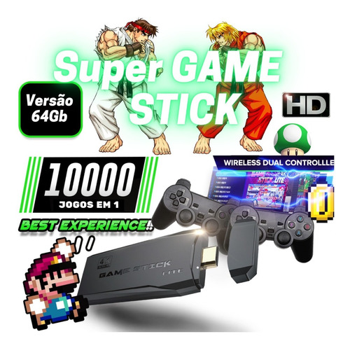 Imagem 1 de 5 de Video Game Stick 11mil Jogos Retro 2 Controles Sem Fio Novo
