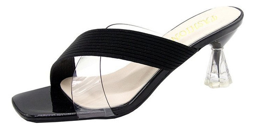 Zapato De Tacón De Cristal Transparente Moda Para Mujer